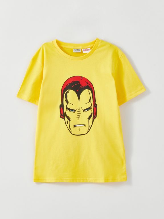 Crew Neck Marvel Printed Short Sleeve Boy T-Shirt 2-Pack