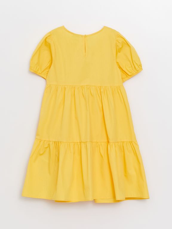 Crew Neck Basic Short Sleeve Girl Dress