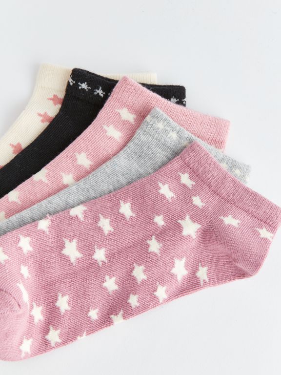 Patterned Women's Booties Socks 5-Pack