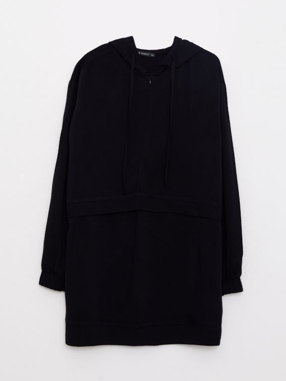 Hooded Regular Long Sleeve Oversize Women's Tunic