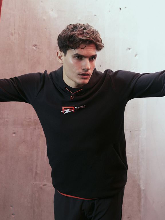Hooded Long Sleeve Printed Men's Sports Hoodie