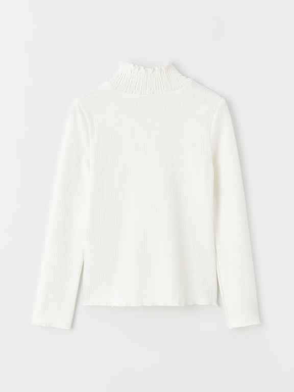 Half Turtleneck Basic Long Sleeve Girl T-shirt