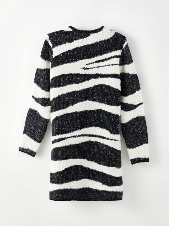 Shawl Neck Patterned Long Sleeve Tricot Women's Cardigan