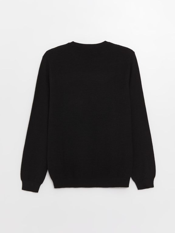 Crew Neck Long Sleeve Men's Tricot Sweater