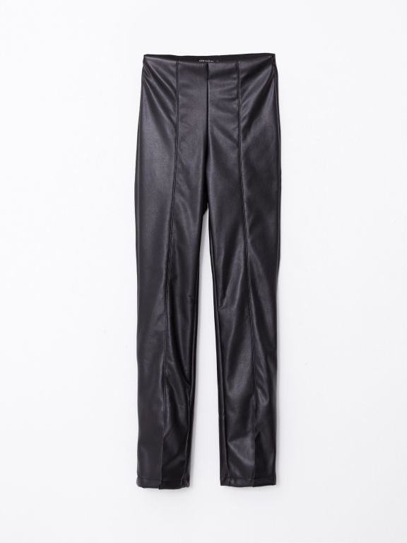 Standard Fit Regular Faux Leather Women's Trousers