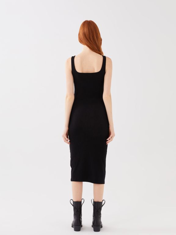 Women's U-Neck Strap Straight Dress