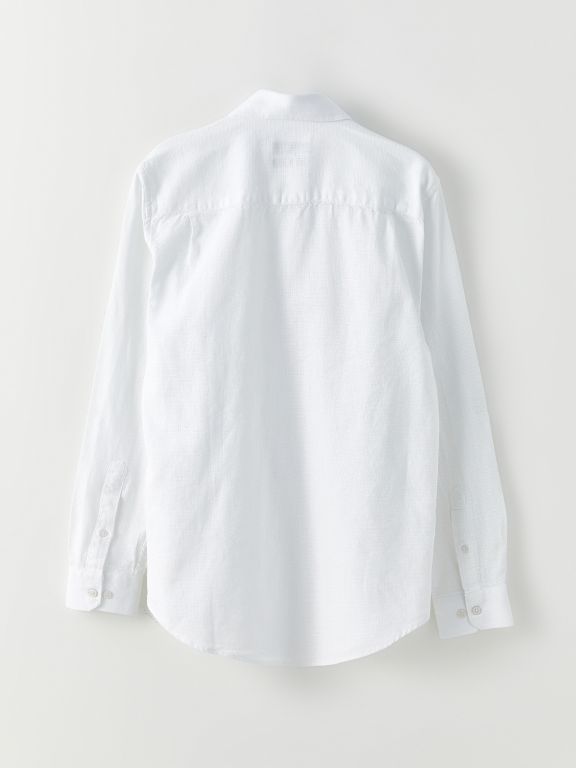 Regular Fit Long Sleeve Men's Poplin Shirt