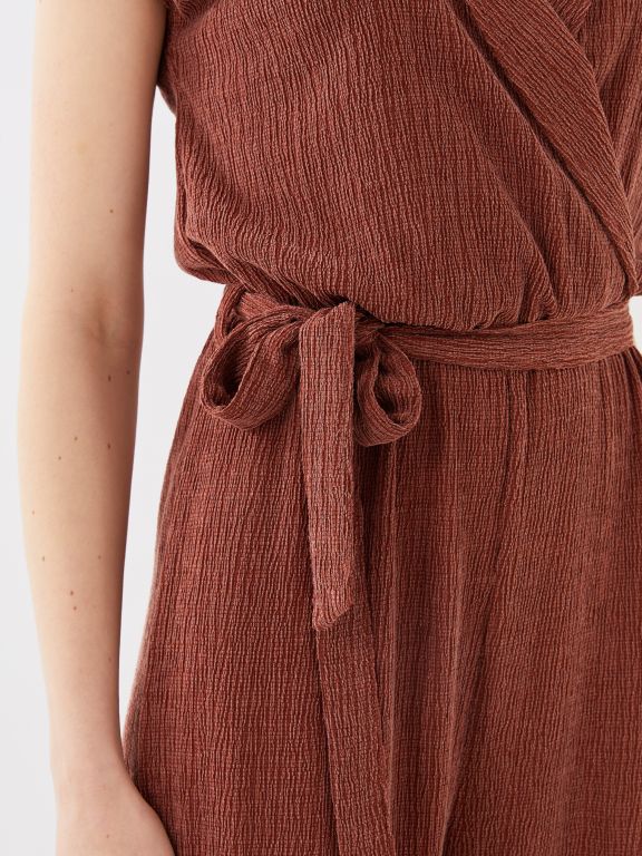 Women's Double Breasted Collar Straight Jumpsuit