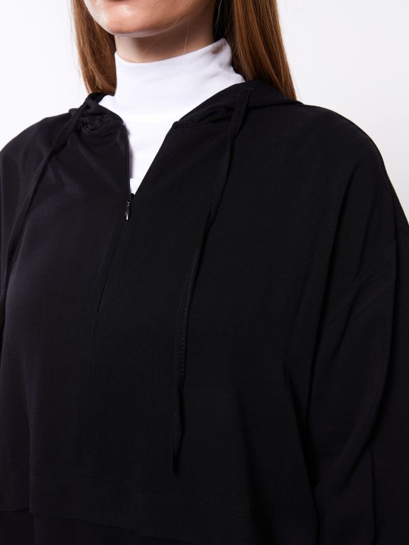 Hooded Regular Long Sleeve Oversize Women's Tunic