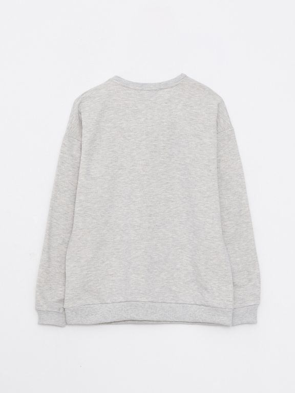 Crew Neck Printed Long Sleeve Women's Sweatshirt
