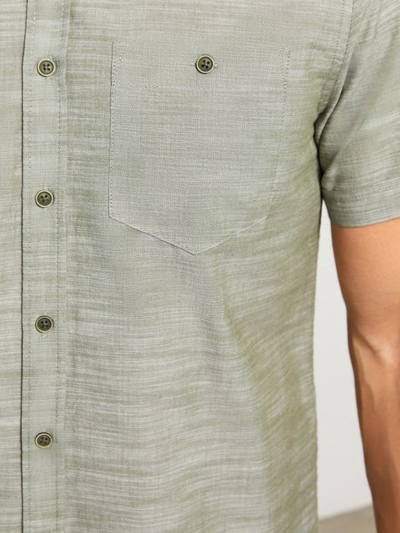 Regular Fit Short Sleeve Poplin Men's Shirt