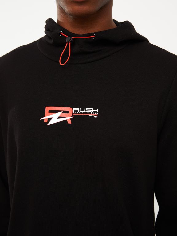 Hooded Long Sleeve Printed Men's Sports Hoodie