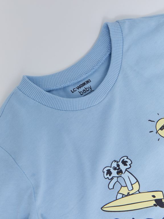 Crew Neck Short Sleeve Printed Baby Boy T-shirt