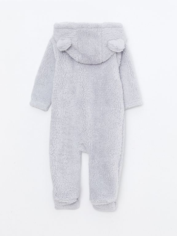 Hooded Long Sleeve Baby Boy Plush Jumpsuit