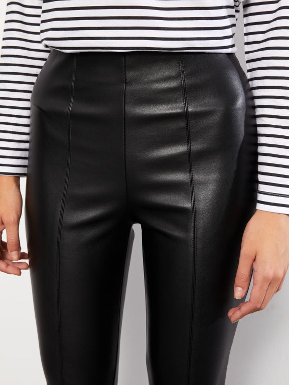 Standard Fit Regular Faux Leather Women's Trousers