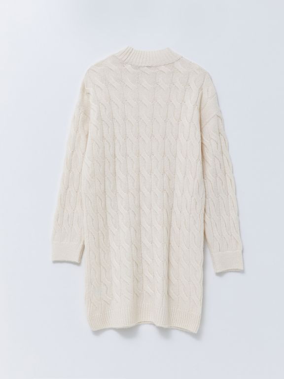 Half Turtleneck Patterned Long Sleeve Women's Knitwear Tunic