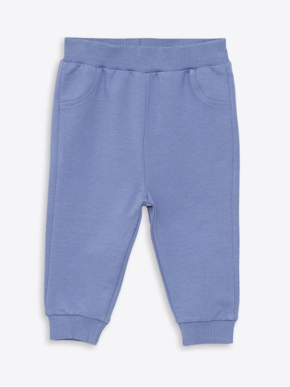Elastic Waist Basic Cotton Baby Boy Trousers 2-Pack