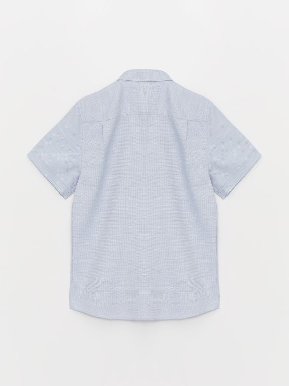 Regular Fit Men's Short Sleeve Dobby Shirt