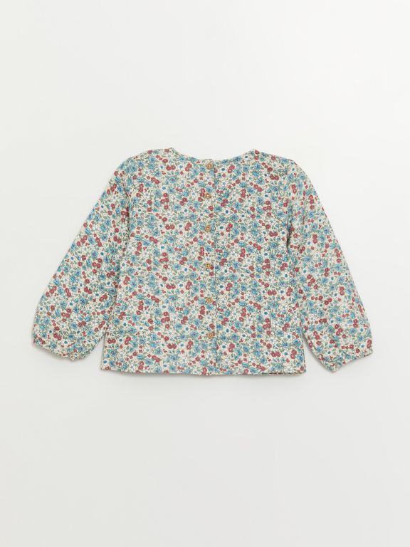 Crew Neck Long Sleeve Printed Baby Girl 3-Piece Set