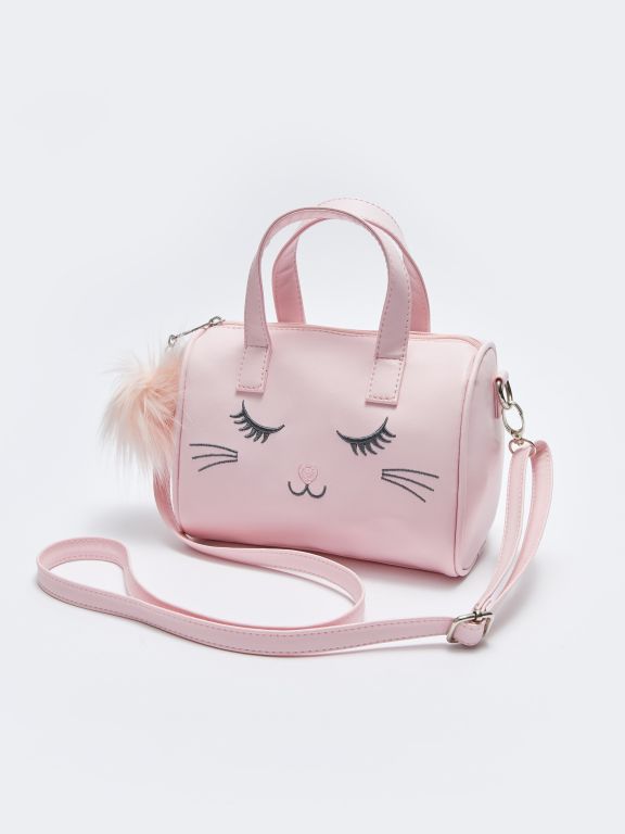 Cat Embroidered Girl's Handbag