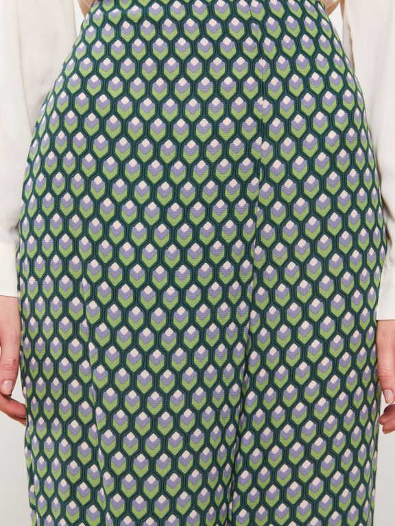 Patterned Viscose Women's Trousers