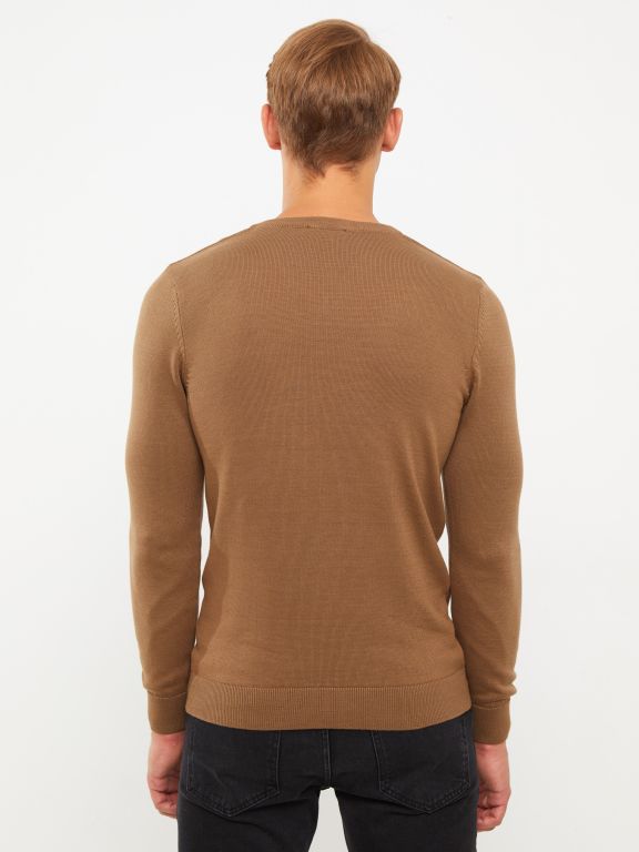 V Neck Long Sleeve Men's Knitwear Sweater