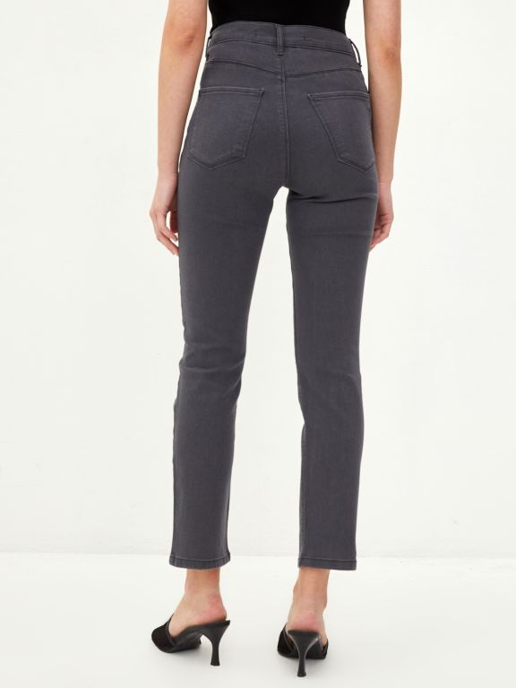 Skinny Fit Regular Pocket Detailed Women's Denim Trousers