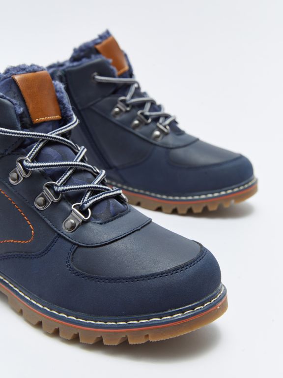 Lace-Up and Zipper Boys Boots