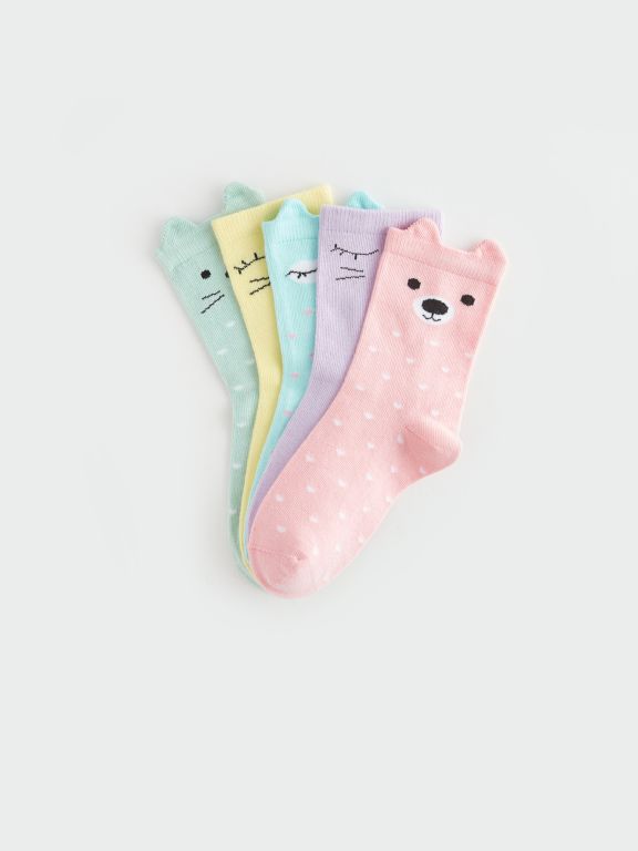Patterned Girl Socket Socks 5-Pack