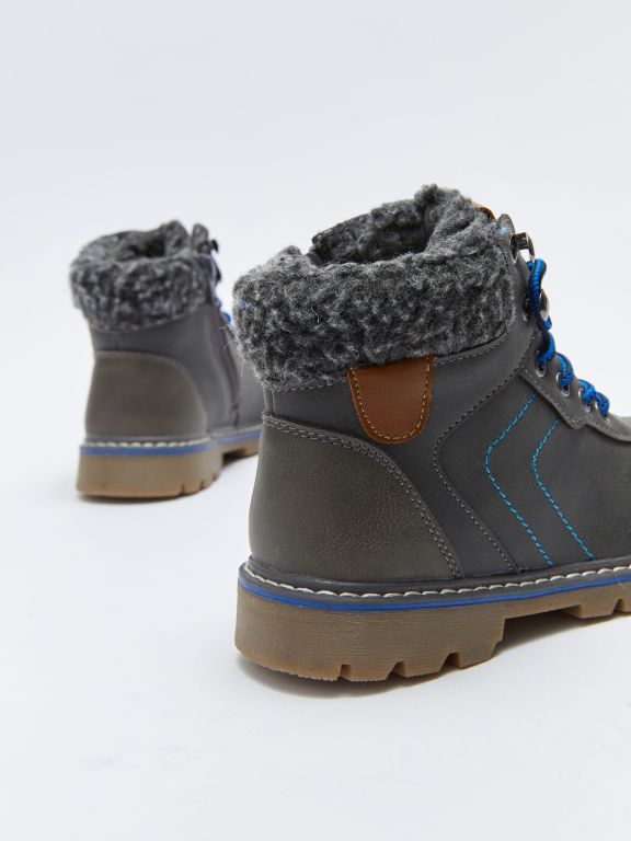 Lace-Up and Zipper Boys Boots