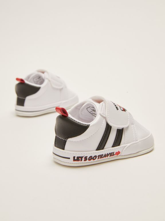 Cotton Lined Printed Hook and Loop Baby Boy Pre-Toddler House Shoes
