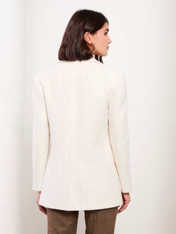 Self Patterned Long Sleeve Women's Blazer Jacket