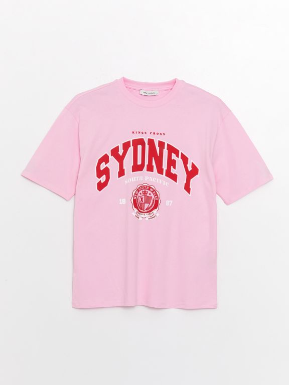 Crew Neck Printed Short Sleeve Oversized T-Shirt