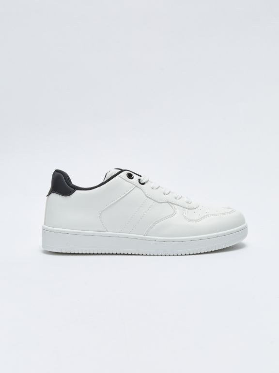 Faux Leather Lace-up Men's Sports Shoes