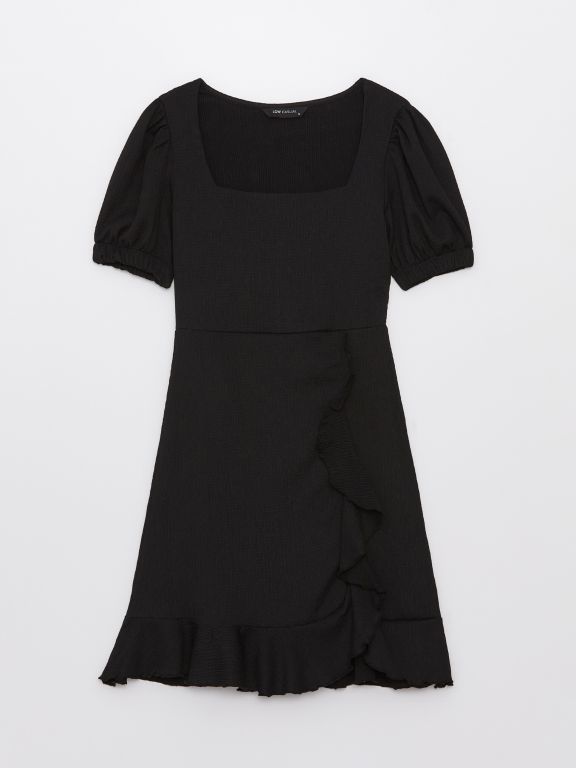 Square Collar Polka Dot Short Sleeve Women's Dress