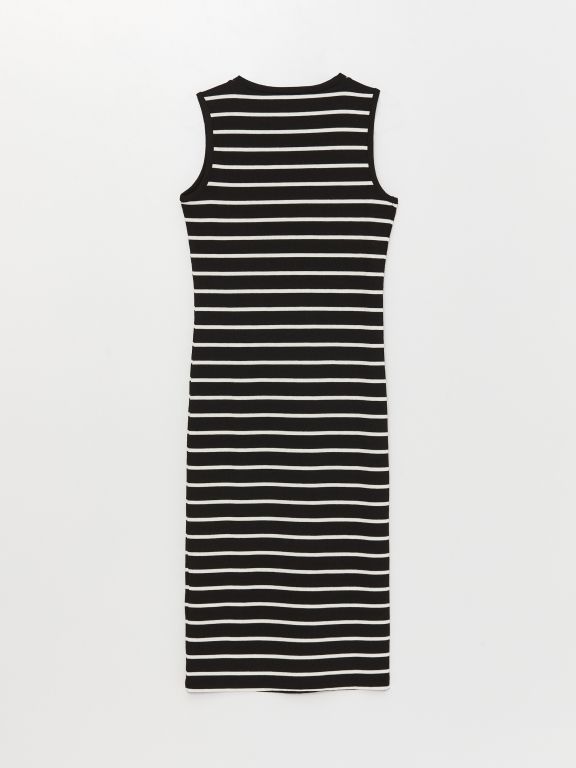 Crew Neck Striped Women's Dress