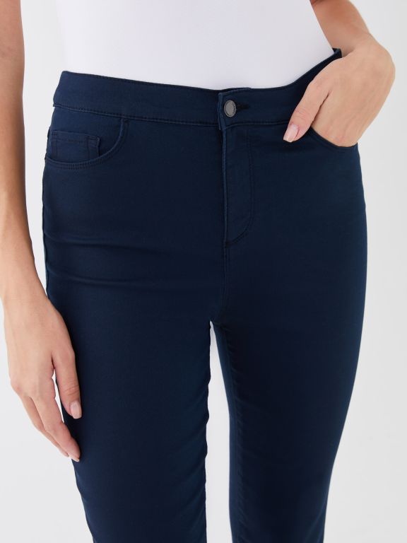 Slim Fit Pocket Detailed Gabardine Women Trousers