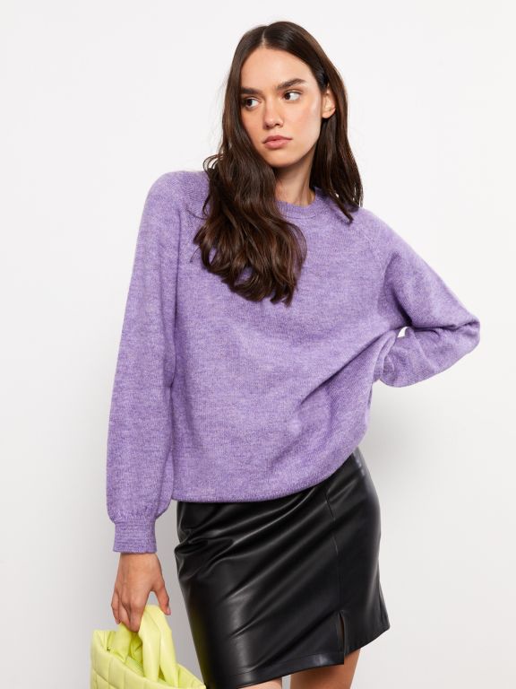 Crew Neck Regular Long Sleeve Women's Tricot Sweater