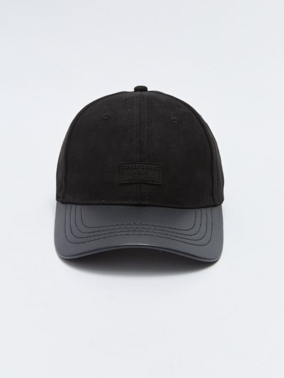 Label Printed Suede Men's Cap Hat