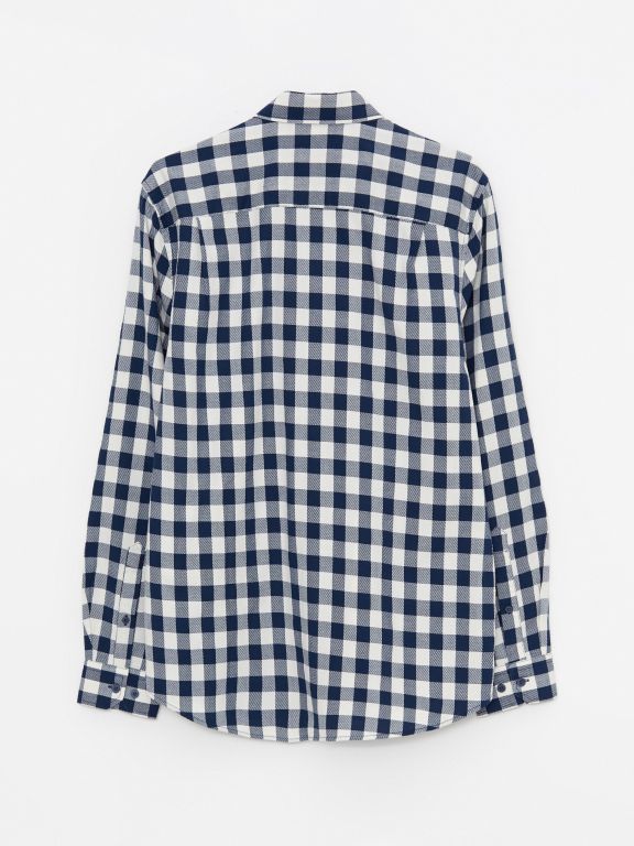 Regular Fit Long Sleeve Plaid Men's Shirt