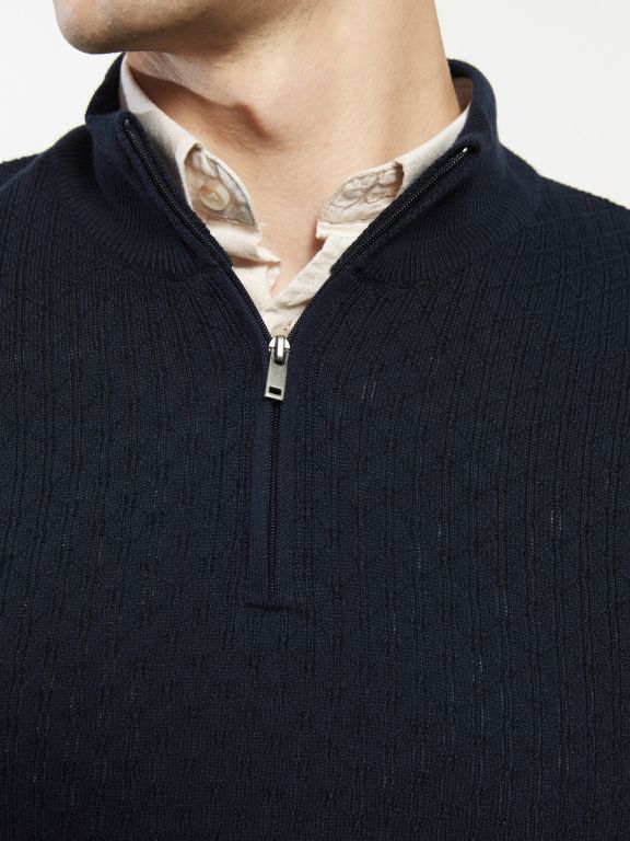 Turtle Neck Long Sleeve Men's Tricot Sweater