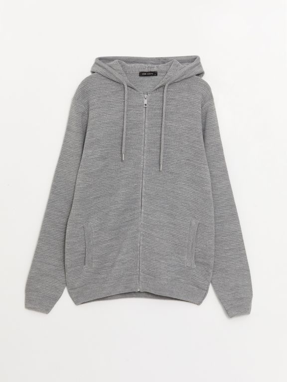 Hooded Long Sleeve Men's Tricot Cardigan