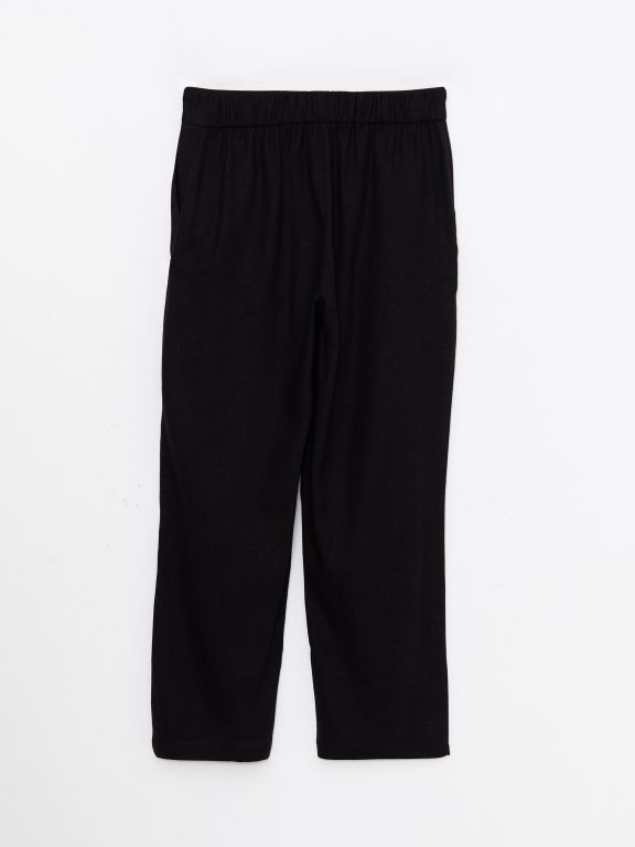 Elastic Waist Relaxed Fit Regular Women's Trousers