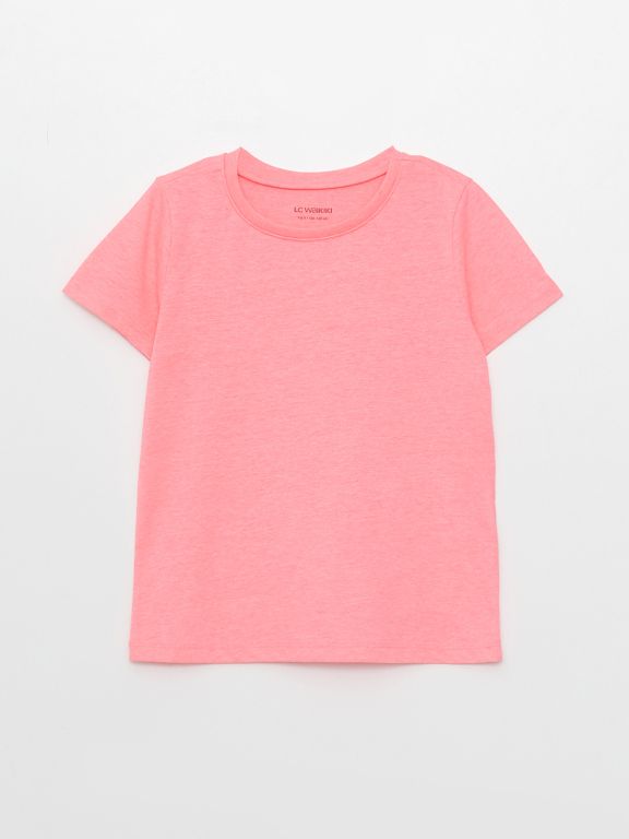 Crew Neck Basic Short Sleeve Girls T-Shirt