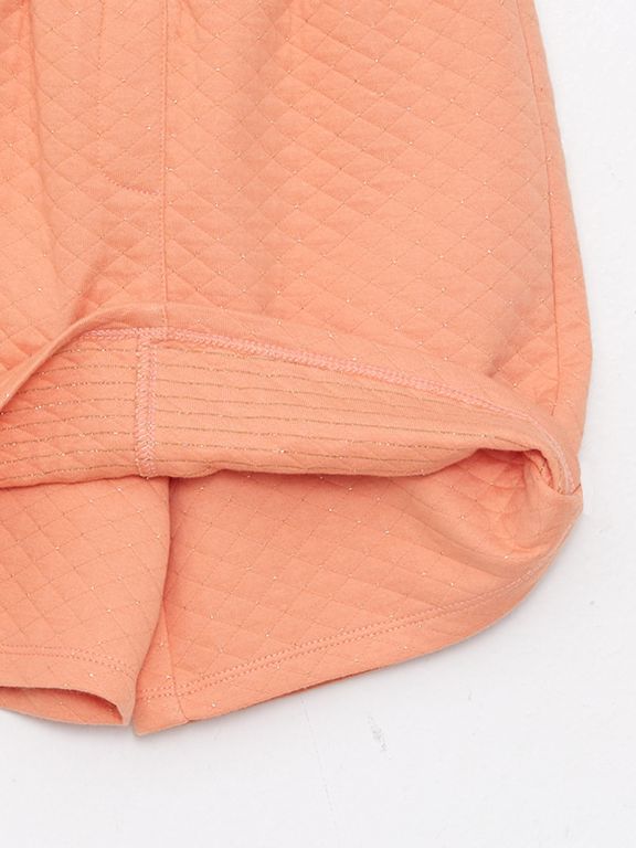 Girl's Short Skirt With Elastic Waist Quilted Pattern