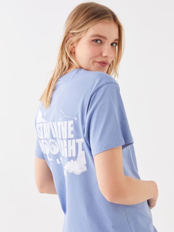 Crew Neck Printed Short Sleeve Women's T-shirt