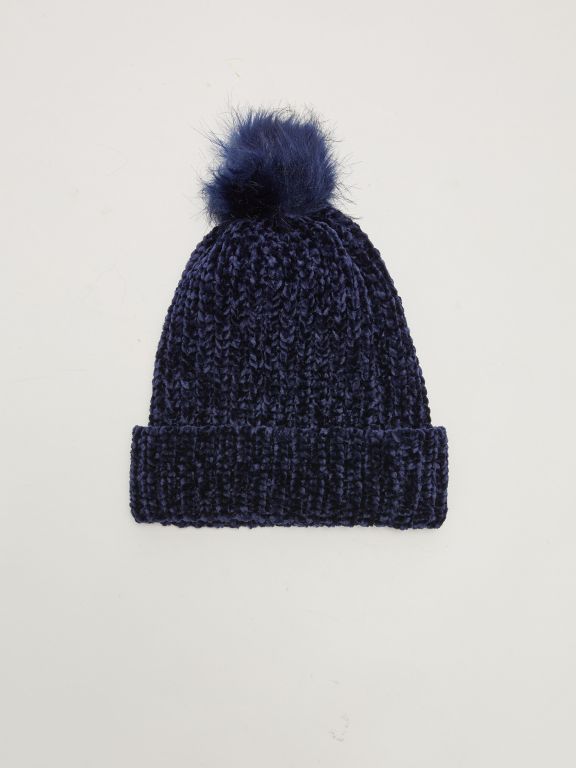 Girl's Pompom Chenille Beanie