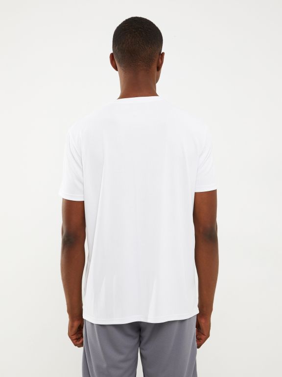 Crew Neck Short Sleeve Printed Men's Sports T-shirt