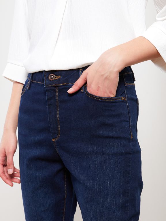 Slim Fit Straight Pocket Detailed Women's Rodeo Jean Capri