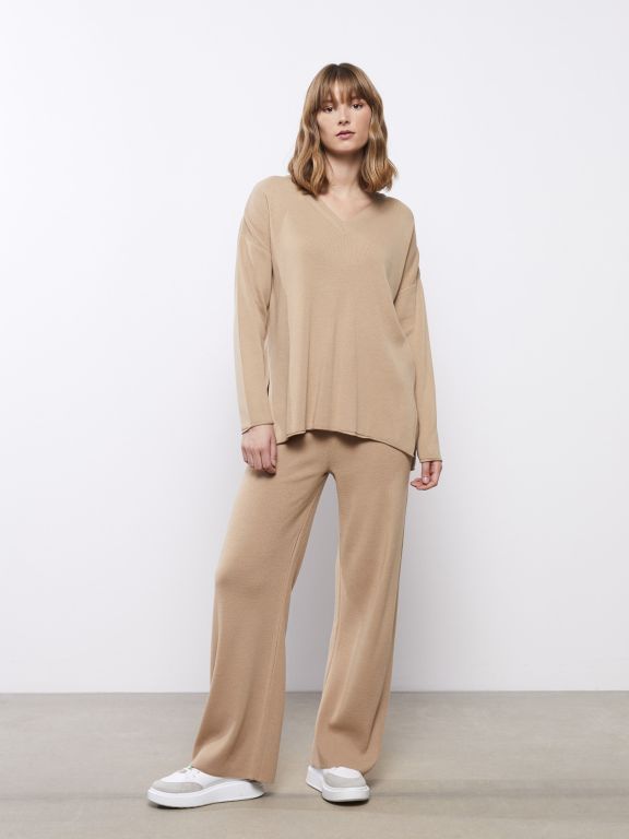 V Neck Regular Long Sleeve Women's Tricot Sweater
